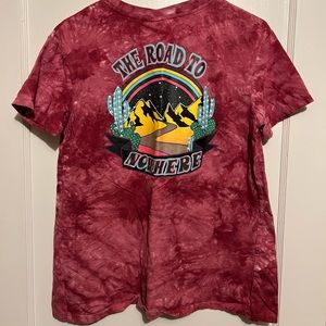 Empyre “Road to Nowhere” shirt. Size small. Pink tie dye.